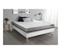 Pack colchón Actimemo soft 120x190cm + Somier multiláminas, espuma viscoelástica, 3 zonas de confort White