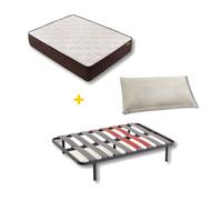 Pack colchón + almohada viscoelastica + somier descansin, 150x200cm, ideal para personas con dolores de espalda, efecto nube, silencioso