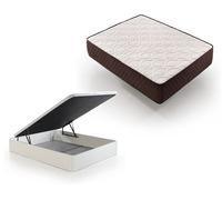 Pack colchón descansin + canapé abatible 150x190cm, color blanco, maxima comodidad, gran almacenaje