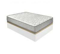 Pack colchón viscoelástico brisa + canapé madera abatible 105x190 con montaje incluido, color blanco