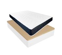 Pack colchón viscoelástico juno + canapé madera abatible 135x180 con montaje incluido, color blanco