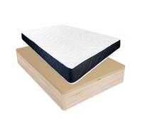 Pack colchón viscoelástico juno + canapé madera abatible 135x200 con montaje incluido, color cambria