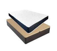Pack colchón viscoelástico juno + canapé madera abatible 135x200 con montaje incluido, color wengué