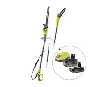 Pack combinado de motosierra de pértiga de 20 cm y cortasetos de pértiga de 45 cm con pértiga de fibra de vidrio 18V ONE+™ (Incluye Batería y Cargador)