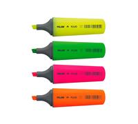 pack con 4 marcadores fluorescentes punta biselada milan colores / modelos surtidos