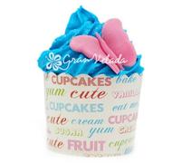 Pack de 10 cápsulas con letras de colores para cupcakes de 6x5,3 cm. Papel antiadherente resistente al horno. Ideal para repostería creativa y manualidades.
