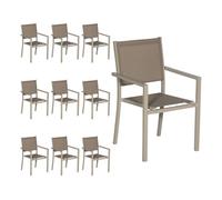 Pack de 10 sillas de aluminio color topo textileno topo