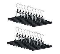 Pack de 100 Perchas Pantalones y Faldas, Metal y PVC, 15.8 x 26 x 3 cm, Negro