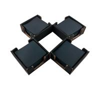 Pack de 100 Servilletas de papel Negras + 4 Servilleteros de Cartón Reciclado Color Negro - Ideales para Cocktail - 10 x 10 cm Plegadas - Hostelnovo