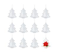 Pack de 12 arboles plástico Transparente para Colgar 2 Partes 10cm.
