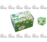 Pack de 12 Bombillas LED GU10 de 9W Luz Blanco Frío 6500K, 850 Lúmenes (equivalente a 80W), Bombillas de bajo consumo, Ángulo de haz de 120°, CRI 80, sin parpadeos, hogar, oficina, tienda, baño.