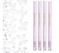 Pack de 12 cañones de confeti de mariposas blancas de papel de 80 cm - PartyDeco