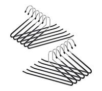 Pack de 12 Perchas Ropa para Pantalones Antideslizantes, Metal y PVC, 18 cm