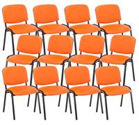 Pack de 12 sillas confidente ken en simil cuero naranja 53x53x83 cm