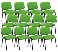Pack de 12 sillas confidente ken en simil cuero verde 53x53x83 cm