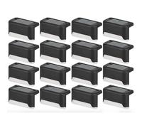 Pack de 16 Luces Solares LED para Exterior Blanco Cálido - Iluminación Solar Impermeable para Jardín, Escaleras, Patio, Camino, Garaje, Pared y Valla - Encendido Automático, Fácil Instalación y Hasta