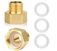 Pack de 2 adaptadores de conversión de tubos de 3/8" a 1/2", reductor de extensión de 3/8" AD x 1/2" ID, reductor exterior/hueco, adaptador de conversión de accesorios de tubería (con tres juntas de