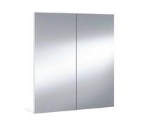 Miroytengo Pack de 2 armarios de baño con espejo aseo color blanco brillo estilo moderno mueble 120x65x21 cm