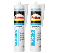 Pack de 2 cartuchos Silicona Transparente Universal Pattex Silicon 5 | Adhesivo sellador ideal exteriores | Color translúcido