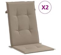 Pack de 2 cojines para silla con respaldo alto 70x50x50 cm Taupe