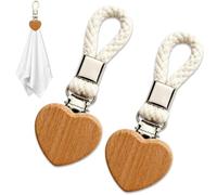 Pack de 2 Colgador Trapos Cocina y Pinzas para Toallas, Colgadores de Toallas con Clip de Metal y Cuerda de Algodón, Diseño de Corazón de Madera para Baño, Cocina y Balcón, Blanco