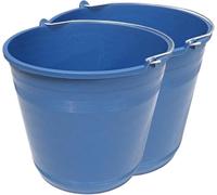 Pack de 2 Cubos engomados de plástico Reciclado (Azul) (16 litros)