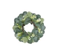 Pack De 2 Guirnaldas Artificiales Eucalipto 25cm | Vela anillo guirnalda boda hogar puerta decoración de mesa