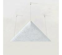 Pack de 2 paneles acústicos de terciopelo suspendido con kit de colgado | Lado: 50cm | Absorción de sonido y control de eco para hogar y oficina | Decoración geométrica suave | [DELTA-Velvex | Blanco]