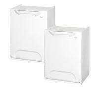 WELL HOME MOBILIARIO & DECORACIÓN Pack de 2 papeleras de reciclaje en polipropileno color blanco, con depósito en el interior 40 L totales