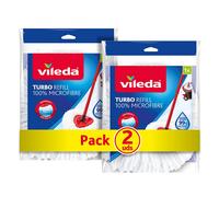 Pack de 2 Recambios VILEDA Turbo 2en1 microfibras Alta capacidad de absorción y recogida de partículas Para suelos duros