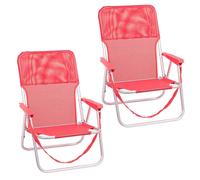 Pack de 2 sillas de playa fijas plegables con asiento bajo de aluminio y textileno Lola Home Aguamarina