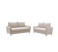 Pack de 2 Sofás para Salón Comedor Mave en Color Gris o Beige con 1 Sofá de 3 Plazas y 1 Sofá de 2 Plazas Beige 1 3-seater sofa and 1 2-seater sofa