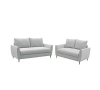 Pack de 2 Sofás para Salón Comedor Mave en Color Gris o Beige con 1 Sofá de 3 Plazas y 1 Sofá de 2 Plazas Gray 1 3-seater sofa and 1 2-seater sofa