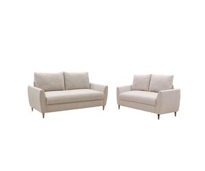 Pack de 2 Sofás para Salón Comedor Mave en Color Gris o Beige con 1 Sofá de 3 Plazas y 1 Sofá de 2 Plazas Beige 1 3-seater sofa and 1 2-seater sofa