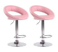 Pack de 2 taburetes de barra Olinda en polipiel Rosado,Cromado