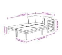 Pack de 2 tumbonas con cojines VidaXL madera de acacia Dark gray