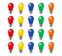 Pack de 20 Bombillas Colores Led E27 3W Para la Boda del Partido de Navidad de Halloween Bar Mood Ambiente Decoración（Azul Amarillo Rojo Naranja Verdes）