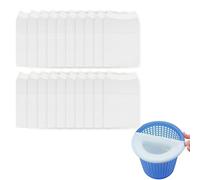 Pack de 20 Calcetines para Skimmer de Piscina, Malla Filtrante de Alta Durabilidad, Compatible con Diversos Modelos, Prefiltro Desmontable para Limpieza de Piscinas