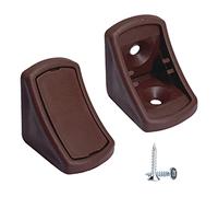 Pack de 20 soportes para estantes de color marrón de 24 x 24 mm, juntas de esquina de muebles, junta de esquina de plástico de 90 grados, ángulo recto, tornillos incluidos (20, marrón)