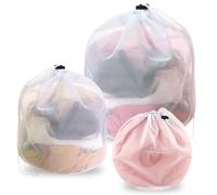 Pack de 3 Bolsas de Lavado para Lavadora, Bolsas con Cordón, Bolsas de Malla Reutilizables,Bolsa Malla Lavanderia,para Lavadora Blusa Ropa Interior Sujetador Calcetines，Colegio, Dormitorio