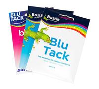 [Pack de 3] Bostik Blu Tack Paquete de adhesivos pegajosos Putty de 48 g., reutilizables., color Assorted (Blue White Pink) Each pack is approx 48g