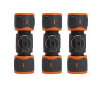 Pack de 3 Conectores Universales para Manguera de Jardín con Grifo - Compatibles 1/2" & 3/4" (12/19mm) - Conexión Estándar Gardena - Cierre Automático para Riego y Limpiadora de Alta Presión