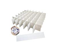 Pack de 3 paquetes x 2 unid. Separadores de cajones ajustables con hebilla fija, Divisores recortables, 42.3x10cm, Organizador cajon para calcetines, ropa interior, maquillaje, cocina, dormitorio,