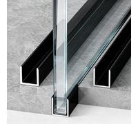 Pack De 3 Perfiles De Aluminio En Forma De U Para Puertas De Ducha, Guía De Sujeción Profunda Para Cristal Apta Para Uso Residencial Y Comercial(6mm,L-1.4m(4.6FT))