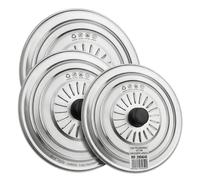 Pack De 3 Tapas De Acero Inoxidable Multiusos Tamaños Compatibles: 18 Cm / 20 Cm / 22 Cm / 24 Cm / 26 Cm / 28 Cm / 30 Cm Diseñada Para Usarse Con Sartenes, Ollas, Cazuelas Y Woks De Diferentes