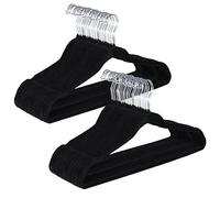 Pack de 30 Perchas de Ropa plástico Negro Antideslizante Cabezal Giratorio Finas para Camisetas Pantalones Camisas. Ahorra Espacio. Ranuras para Hombros.