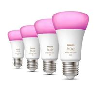 Pack de 4 bombillas LED conectadas Philips Hue White & Color Ambiance E27, equivalentes a 60 W, 800 lúmenes, compatibles con Bluetooth - Nuevo