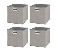 Pack de 4 Cajas Organizadoras Plegables de Tela con Asa - Cubo o caja de Almacenamiento para Ropa, Juguetes y Estanterías