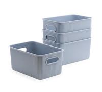 Pack de 4 Cestas de Ordenación Multiusos Baobab Collection, Resistentes y Ergonómicas. Tamaño M 5L. Color (4X Blue Mist)