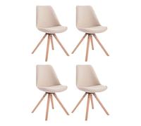 Pack de 4 sillas de comedor toulouse square en tela 48x56x84 cm